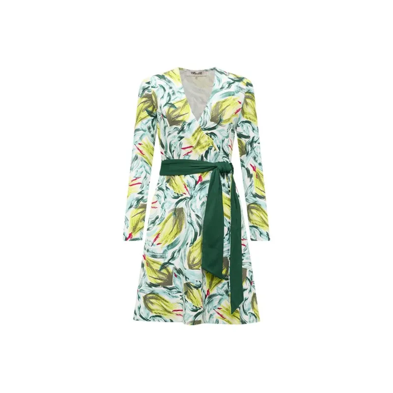 DVF Diane Von Furstenberg SS24 Long-Sleeved Dresses Women's Fresh Green-0