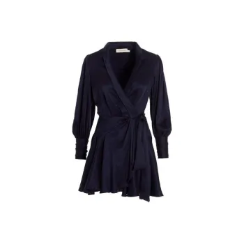 Zimmermann Silk Wrap Mini Dress