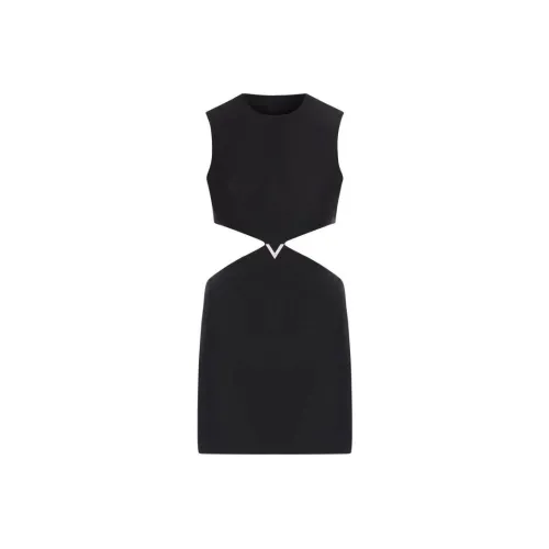 Valentino Crepe Couture Cut Out Sleeveless Dress