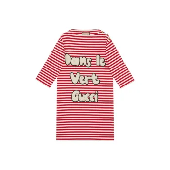 GUCCI Dans Le Vert Striped Longline Top