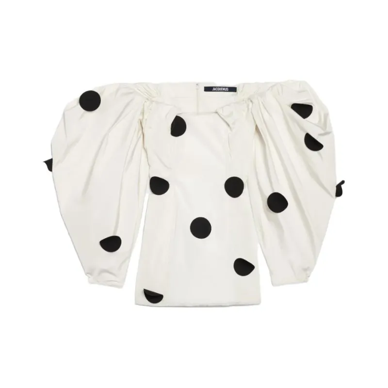 Jacquemus La Robe Taffetas Dress 'Off White/Black'-0