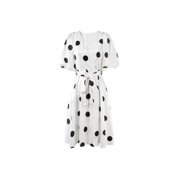 HDFULERN Short-Sleeved Dresses Women's White