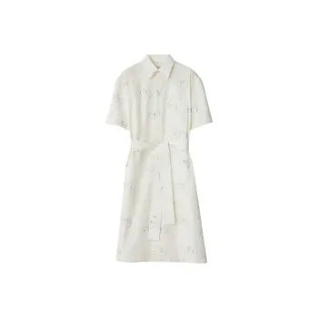 Burberry SS24 Short Sleeved Dress Women's White