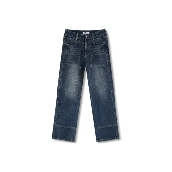SAKUN Jeans Women's Heavy Duty Full Diamond Denim Blue
