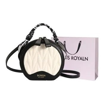 LOUIS ROYALN PU One Shoulder Handbag Regular Women's Brown White/Black/Black White/Brown