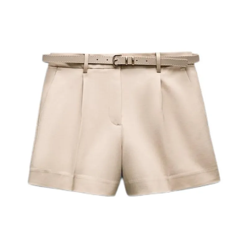 ZARA Casual Shorts Women's Light Camel-0