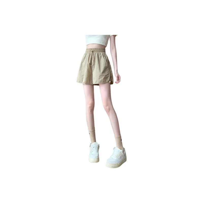 Tonlion Casual Shorts Women's Khaki-0