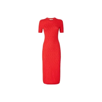 FENDI SS25 Short Sleeved Dress Women's Red