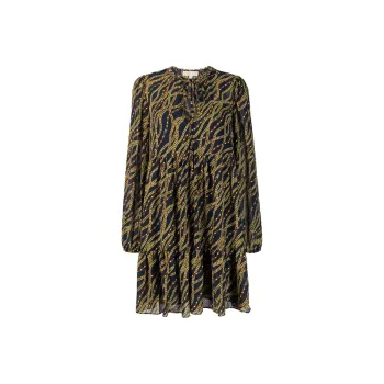 MICHAEL MICHAEL KORS V Neck Long Sleeved Mini Dress