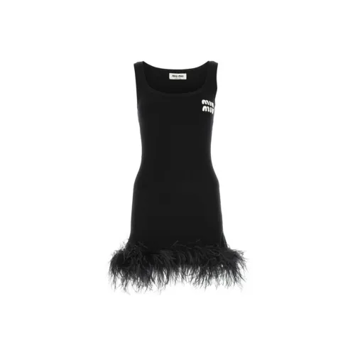 MIU MIU SS23 Sleeveless Dress Women's Black