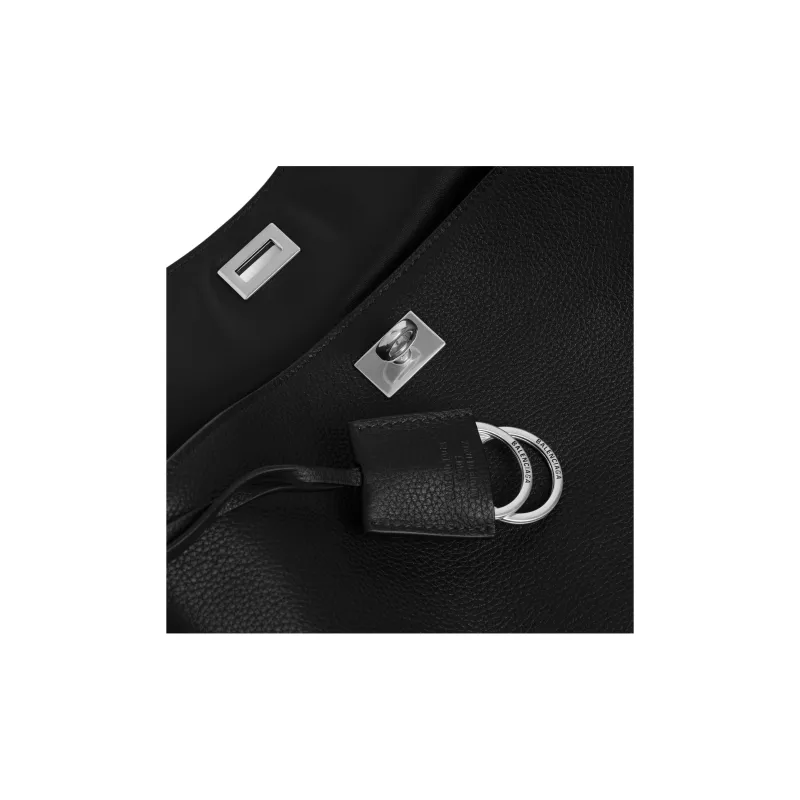 Balenciaga Rodeo Grain Calfskin One Shoulder Handbag Trumpets Women's Black-5