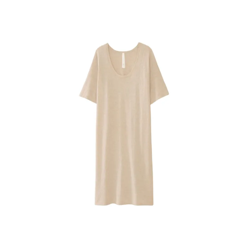 Lauren Manoogian U NECK CAFTAN Short-Sleeved Dresses Women's Light Coffee-0