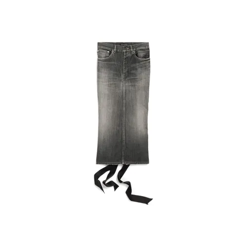 Balenciaga SS25 Denim Long Skirt Regular Fit Women's Smoke Gray
