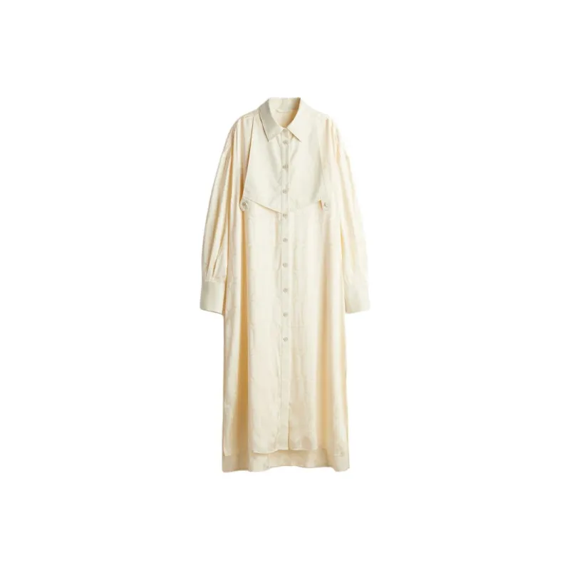 H&M Long Sleeved Dresses Women's Cream-0