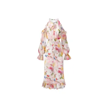 CHICHY CHICHY Size Sister Collection Long Sleeved Dress Women's Rainbow