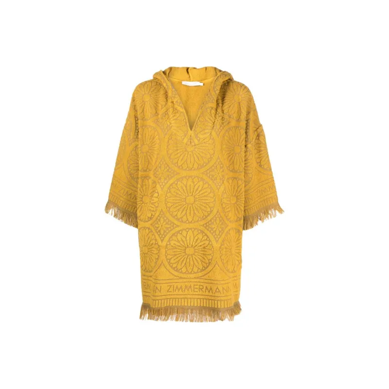 Zimmermann FW23 Long-Sleeved Dresses Women's Mustard Yellow-0