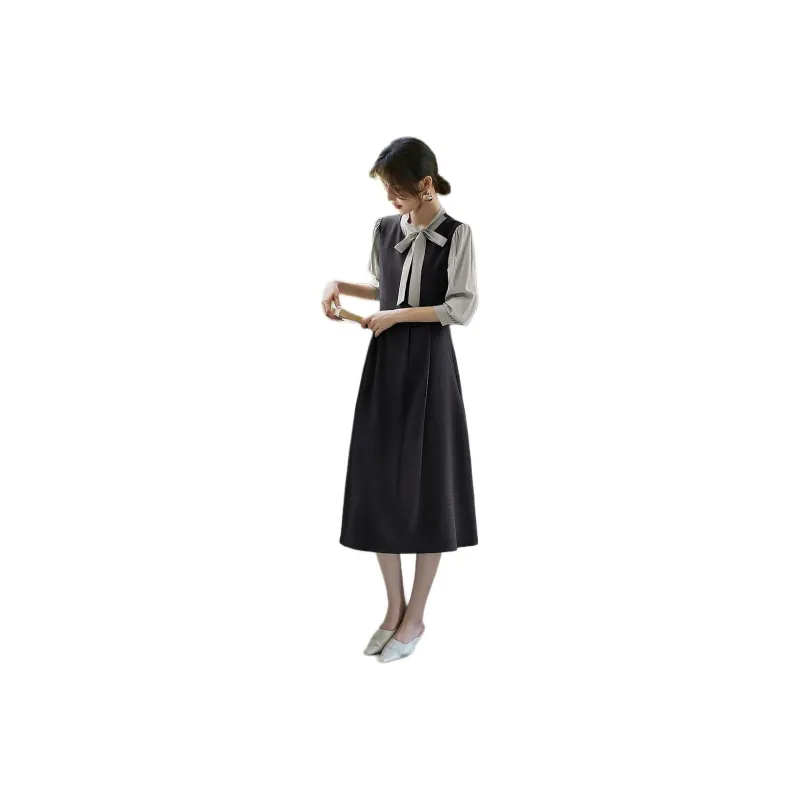 XWI Long Sleeved Dress Women's Dark Gray-0