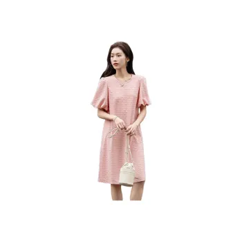 【dme】 Short Sleeved Dresses Women's Antique Pink