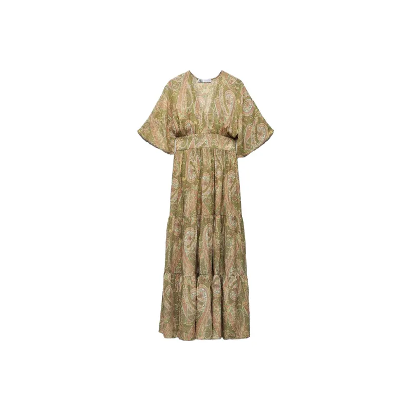 ZARA Short-Sleeved Dresses Women's Multicolor-0