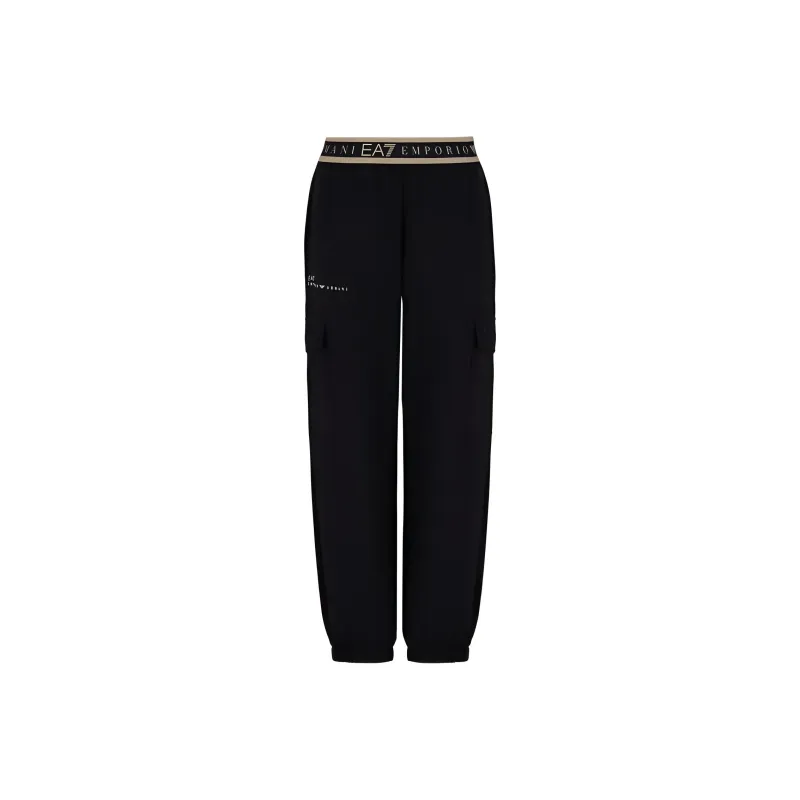 EMPORIO ARMANI EA7 SS25 Knitted Sweatpants Women's Black-0