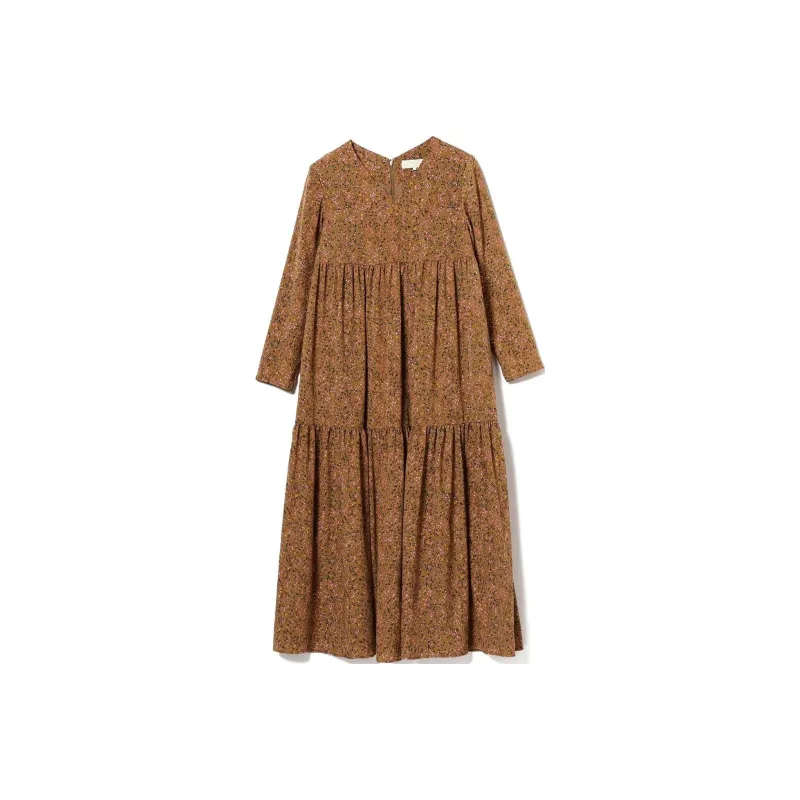 Beams Long Sleeved Dress Women's Camel-0