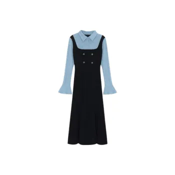 PAIN OR PLEASURE Long Sleeved Dresses Women's Black Blue