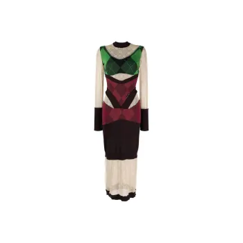 Marine Serre Regenerated Lozenge Knit Fitted Dress