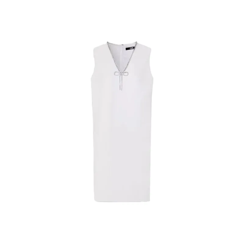 KARL LAGERFELD SS23 Sleeveless Dress Women's White-0