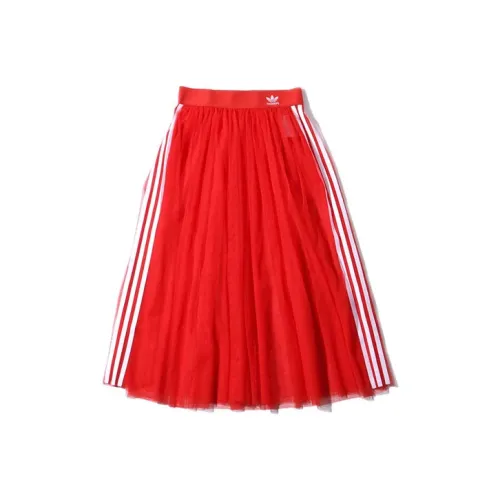 adidas originals Sleek Pleated Tulle Skirt Red
