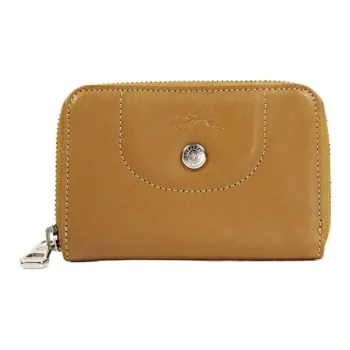 LONGCHAMP Le Pliage Cuir Leather Wallet Mini Women's Brown