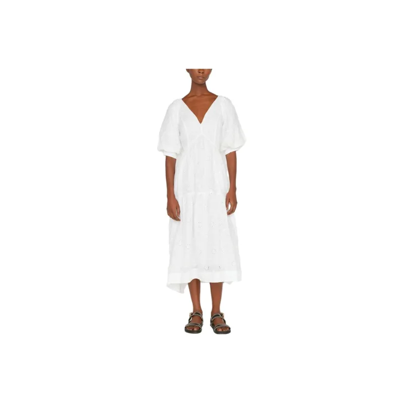 FRAME Short-Sleeved Dresses Women's White-0