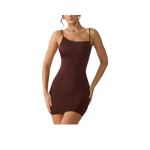 OH POLLY ORLI Slip Dresses Women's Espresso/Dark Coffee Color