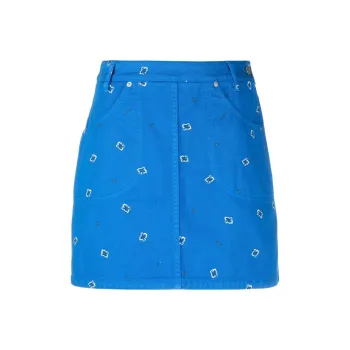 KENZO Paisley Printed A-Line Mini Skirt