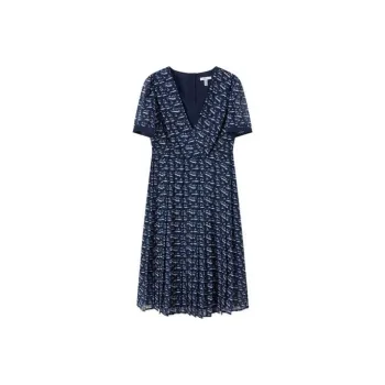 FINITY Short Sleeved Dresses Women's Navy Blue With Print