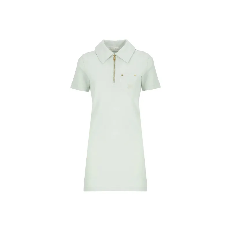 PALM ANGELS Logo Embroidered Mini Polo Dress-0