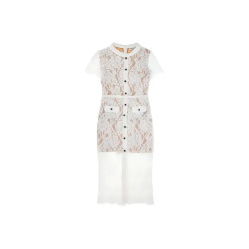 Self portrait Lace Buttoned Midi Dress