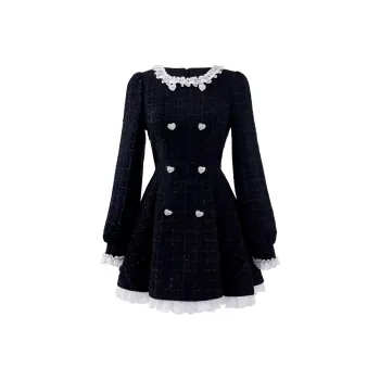 AFGGD Long Sleeved Dresses Women's Black