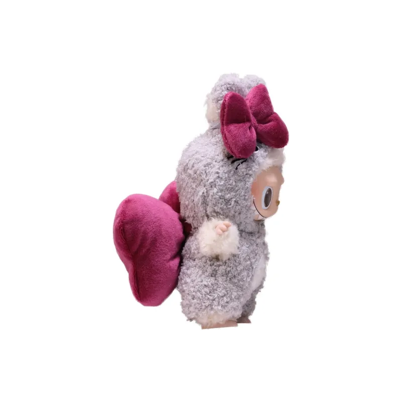 [Modified Doll] POP MART Labubu THE MONSTERS Heartbeat Macaron Collection, Chinchillas Bowknot, Cute Hang Tag Box 15cm-20