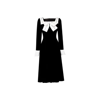 Duffy fashion Long Sleeved Dresses Women's Black