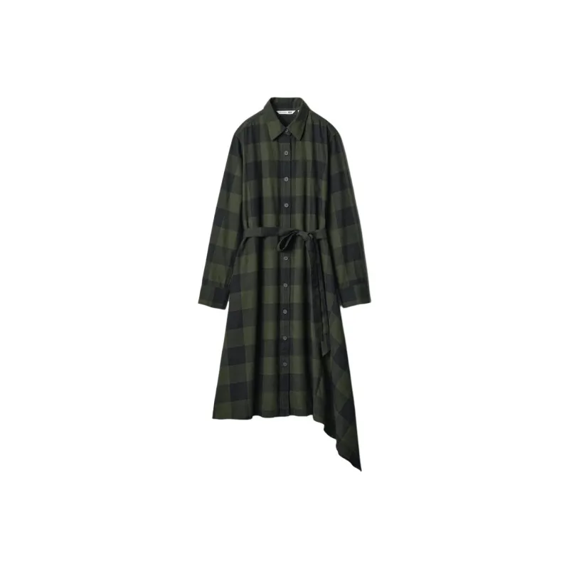 Jw Anderson X UNIQLO JWANDERSON Co-brand Long-Sleeved Dresses Women's Dark Green-0