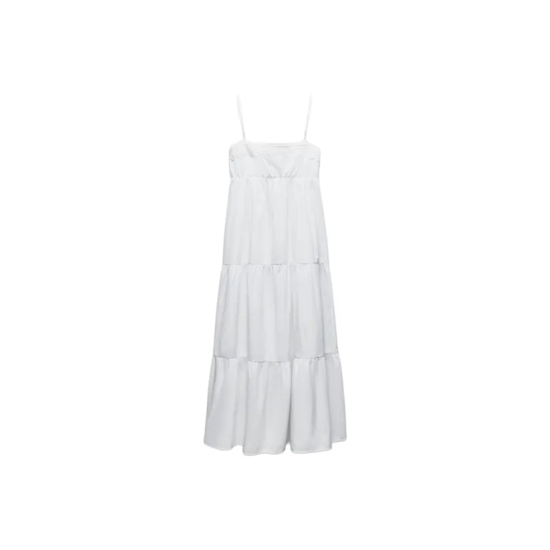 ZARA Slip Dresses Women's White-0