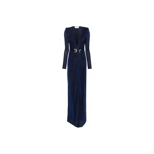 Elisabetta Franchi Embellished Knot Detailed Jersey Red Carpet Dress