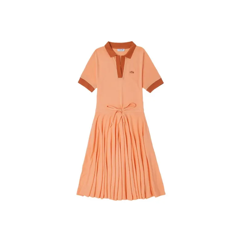 LACOSTE Short Sleeved Dress Women's FQQ/Light Orange-0