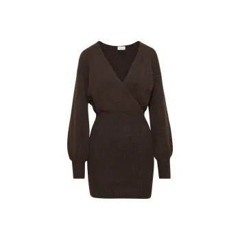 ARITZIA Wilfred Elsie Dress Long-Sleeved Dresses Women's Rich Mocha Brown/Deep Mocha Brown