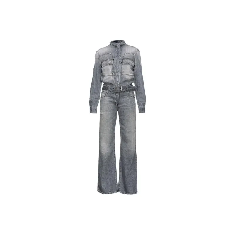 PINKO Bootcut Denim Jumpsuit-0