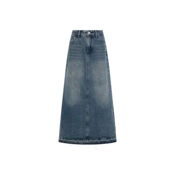 MEIYANG Denim Long Skirts Women's Denim Blue