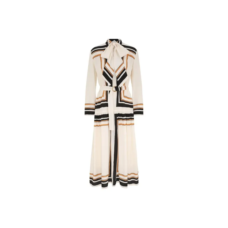 Zimmermann Pussy bow Collar Midi Dress-0