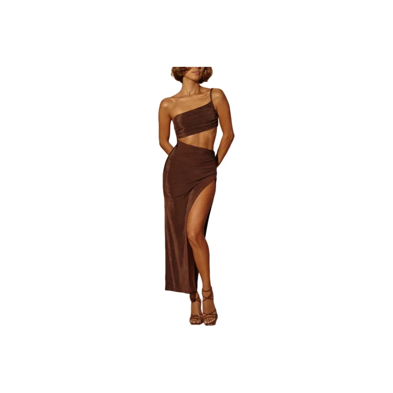 OH POLLY ISHTAR Slip Dresses Women's BROWN/Brown-0