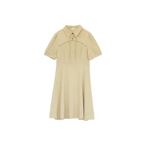 IT'REAL SS25 Short Sleeved Dress Women's Mustard Yellow