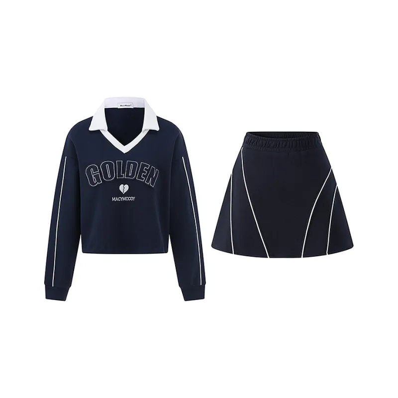 MacyMccoy Two Piece Skirt Sets Women's Navy Blue-0